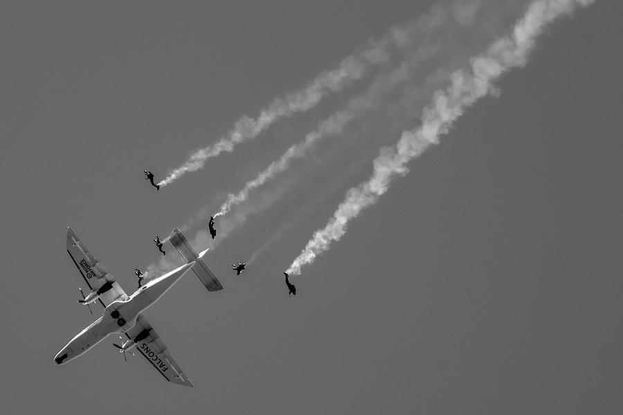 RAF Falcons in Black and White Photograph by Scott Lyons