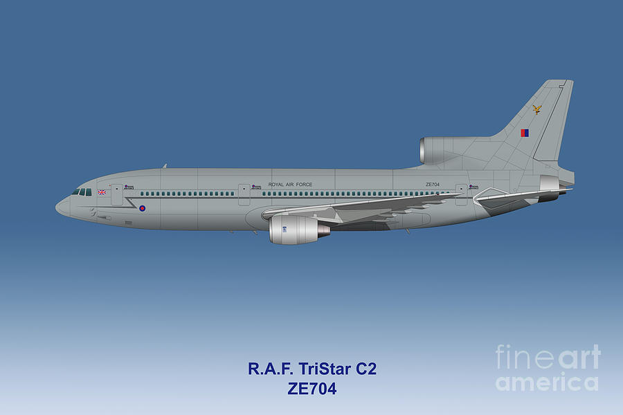 RAF TriStar C2 ZE704 Artwork Digital Art by Steve H Clark Photography ...