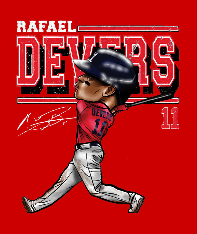 Rafael Devers Cartoon Digital Art by Kelvin Kent - Pixels