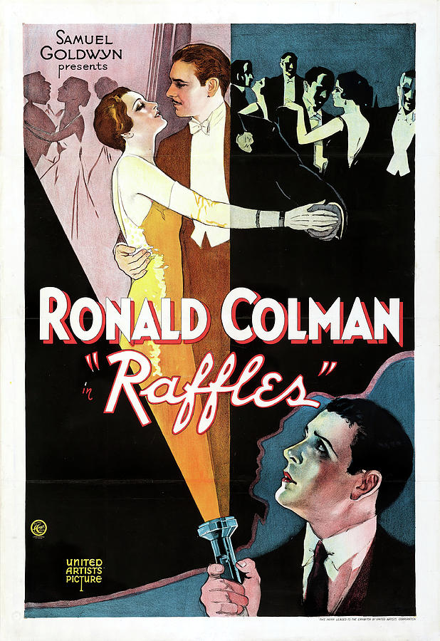 Raffles, with Ronald Colman and Kay Francis, 1930 Mixed Media by Movie World Posters