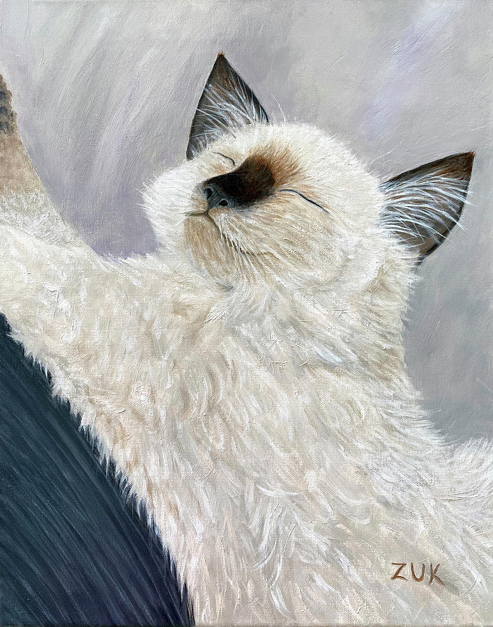 Ragdoll Cat Simba  Painting by Karen Zuk Rosenblatt