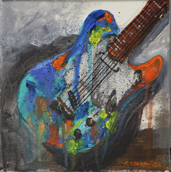 Electric Guitar Telecaster Relic Acrylic Painting On Canvas Painting by ...