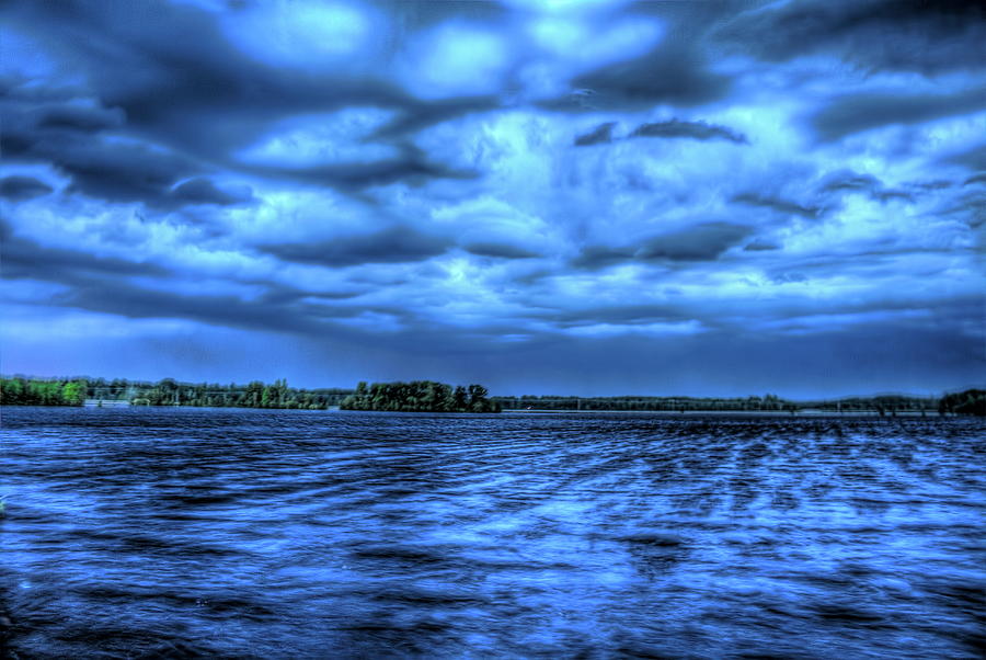 Raging Blue Storm Over Lake Dubay Photograph by Dale Kauzlaric