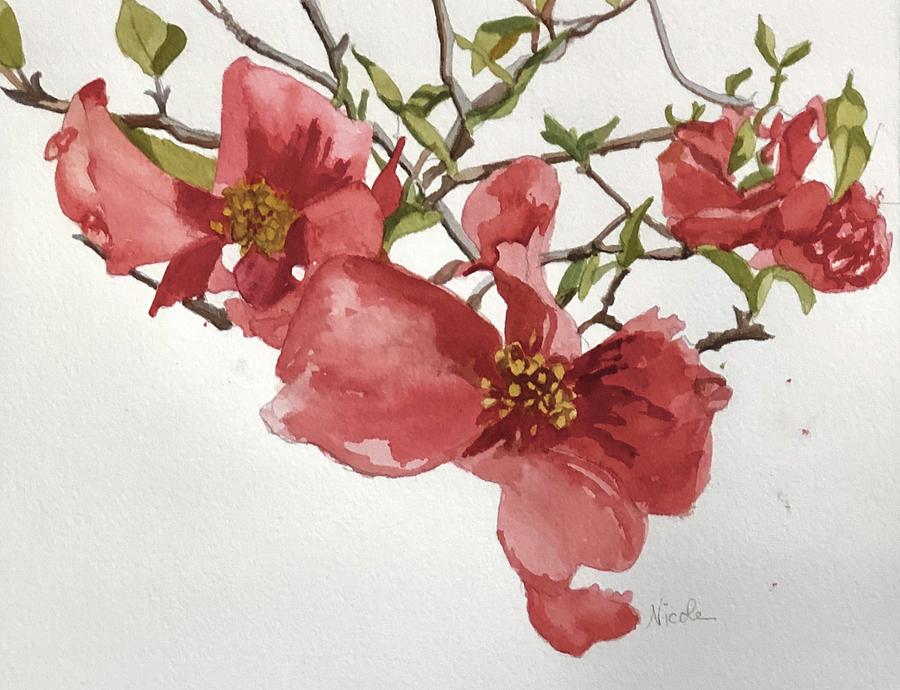 Raging Red Dogwood Painting