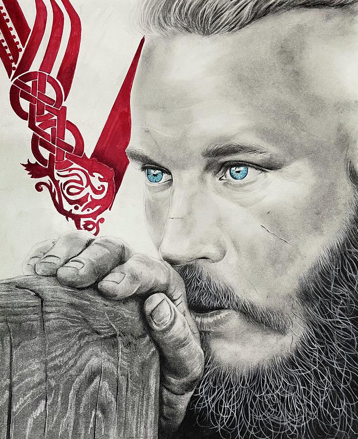 Ragnar Lothbrok Drawing by Kate Mazzone Fine Art America