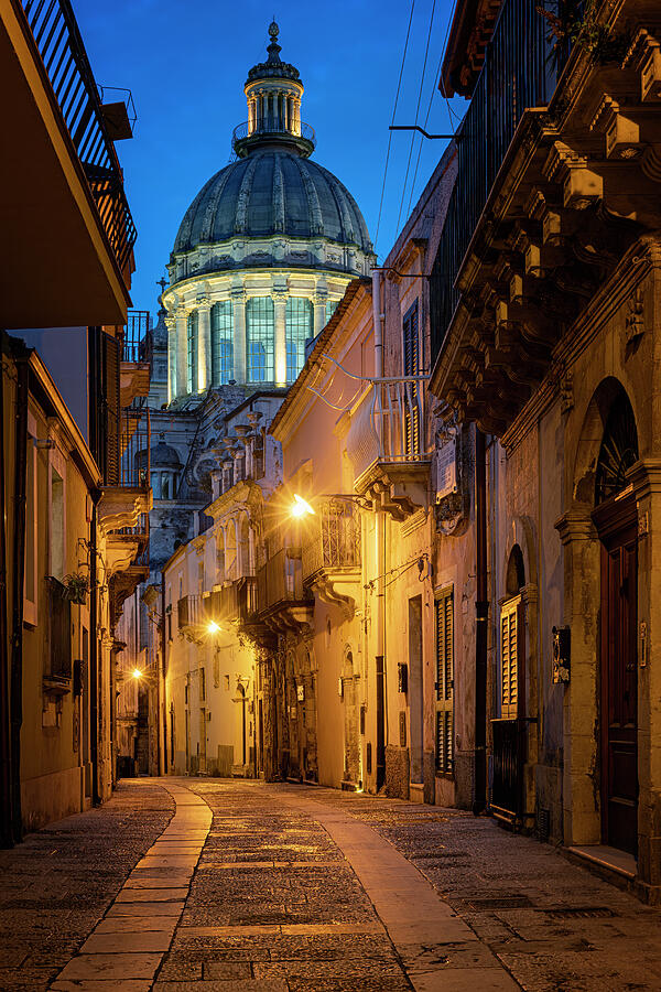 Ragusa Cathedral At Night Photograph