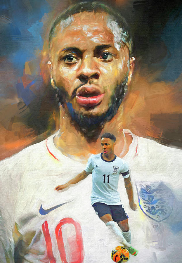 Raheem Sterling Mixed Media By Mal Bray - Fine Art America