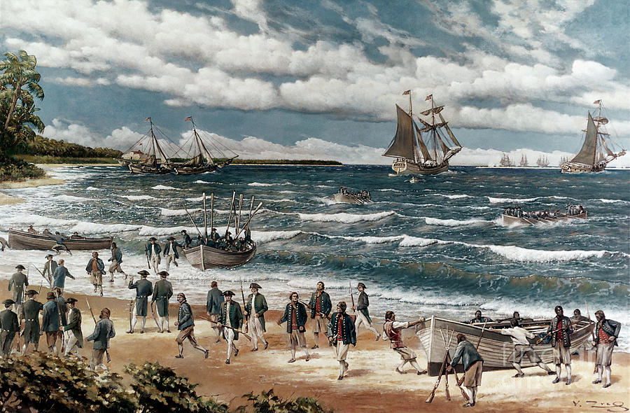 Raid Of Nassau, 1776 Painting by V Zveg