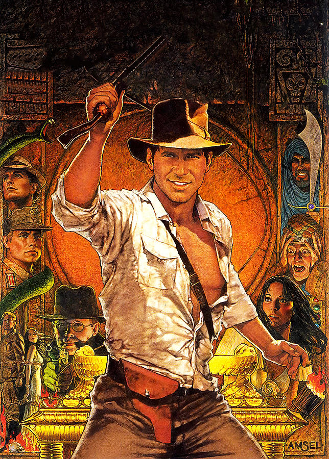 Vintage Painting - Raiders of the Lost Ark, 1981, movie poster painting by Richard Amsel by Movie World Posters