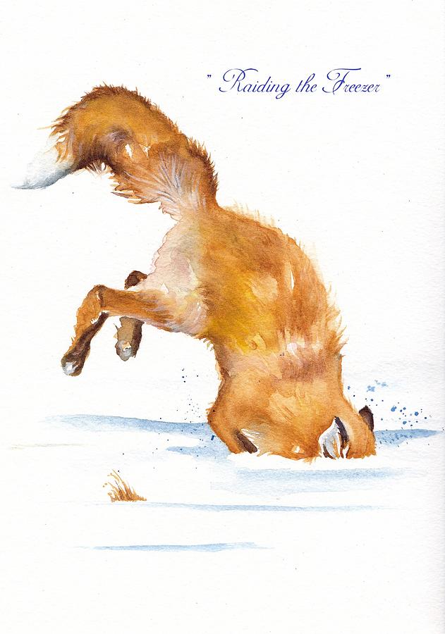 Diving Fox - Raiding the Freezer 1 Painting by Debra Hall