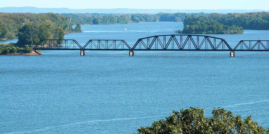 Rail Bridge On The Mississippi Photograph