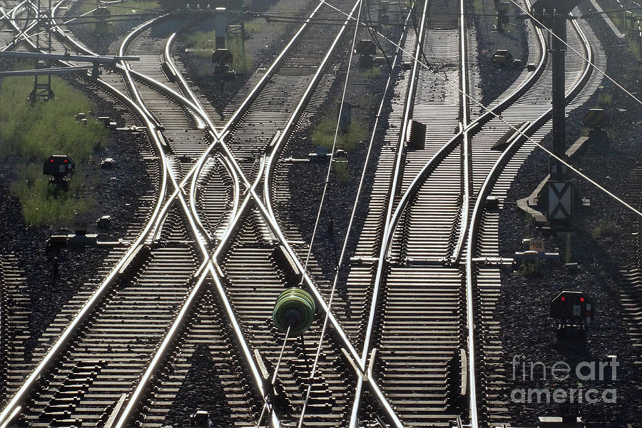 Bridge Photograph - Rail Tracks 2 by Rudi Prott
