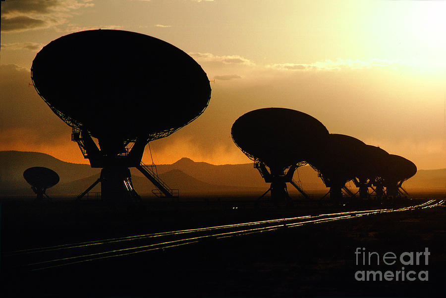 Rail Tracks Shine in the Sunset at the VLA Photograph by Wernher Krutein