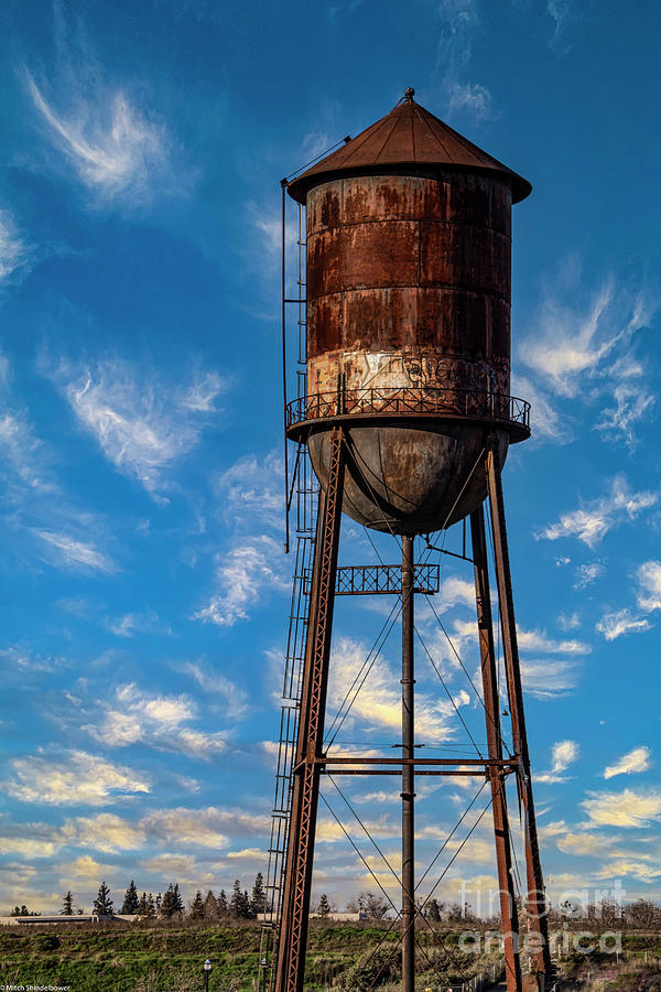 Rail yards Water Tower Photograph by Mitch Shindelbower