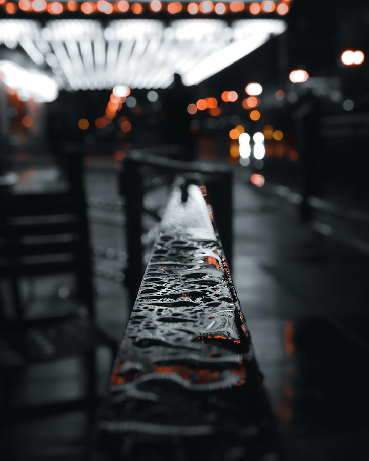 Railing, Water Drops and Bokeh 2 Photograph by Stefan Lenz - Fine Art