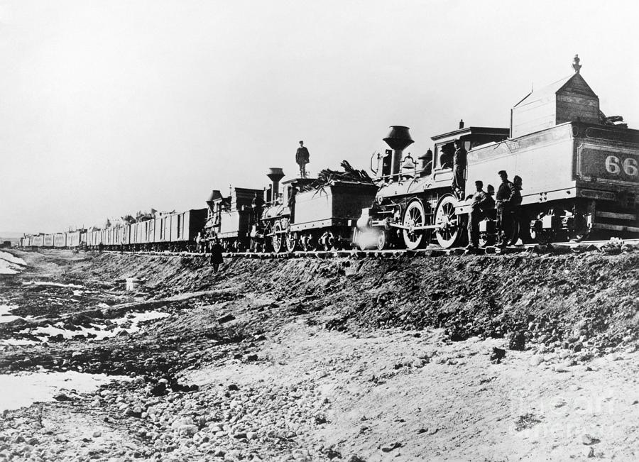 Railroad Construction, c1863 Photograph by Granger
