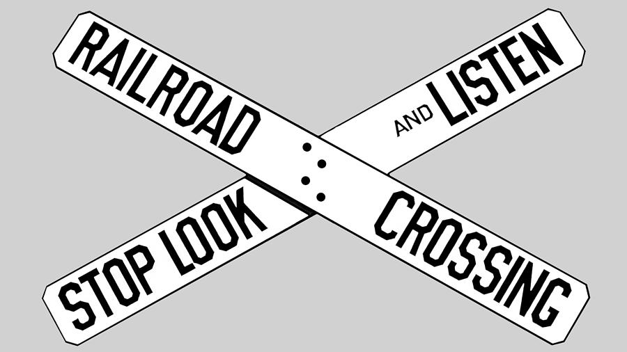 Railroad Crossing Classic Sign Stop Look Listen Photograph by Phil Cardamone