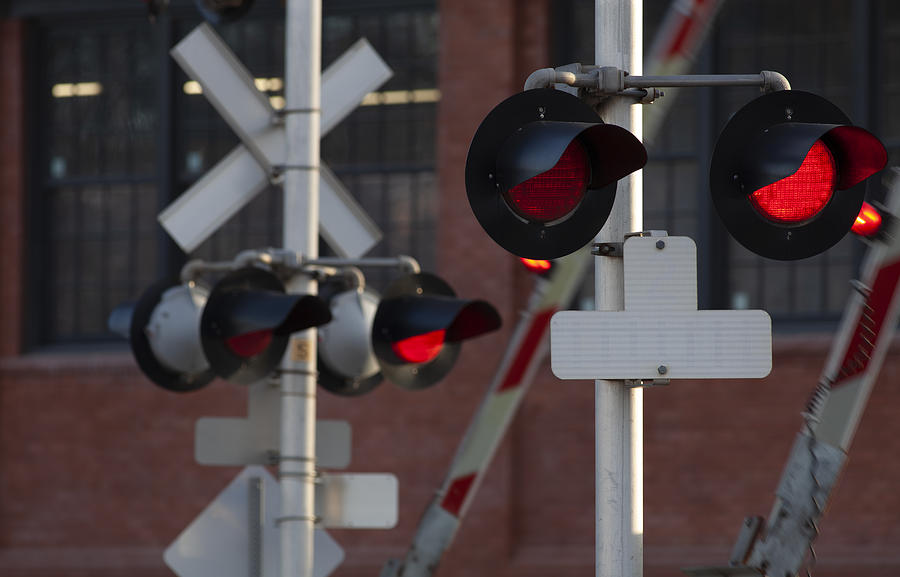 Railroad grade crossing signals Photograph by Ron Bouwhuis Railroad grade crossing signals Photograph by Ron Bouwhuis