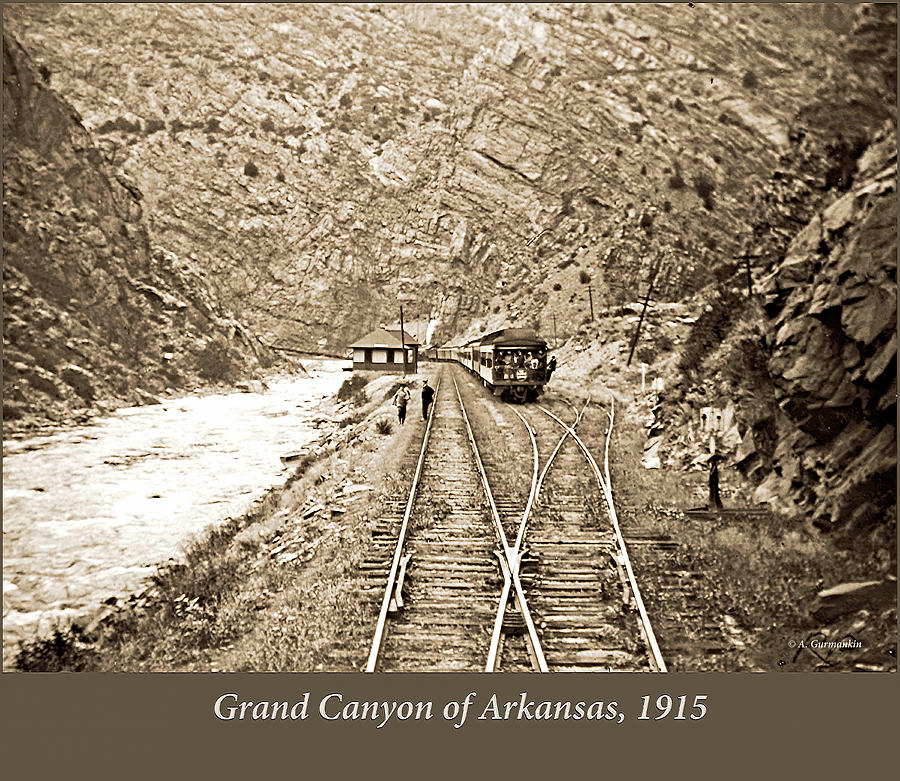 Railroad Grand Canyon of Arkansas, 1915 Vintage Photograph Photograph by A Macarthur Gurmankin