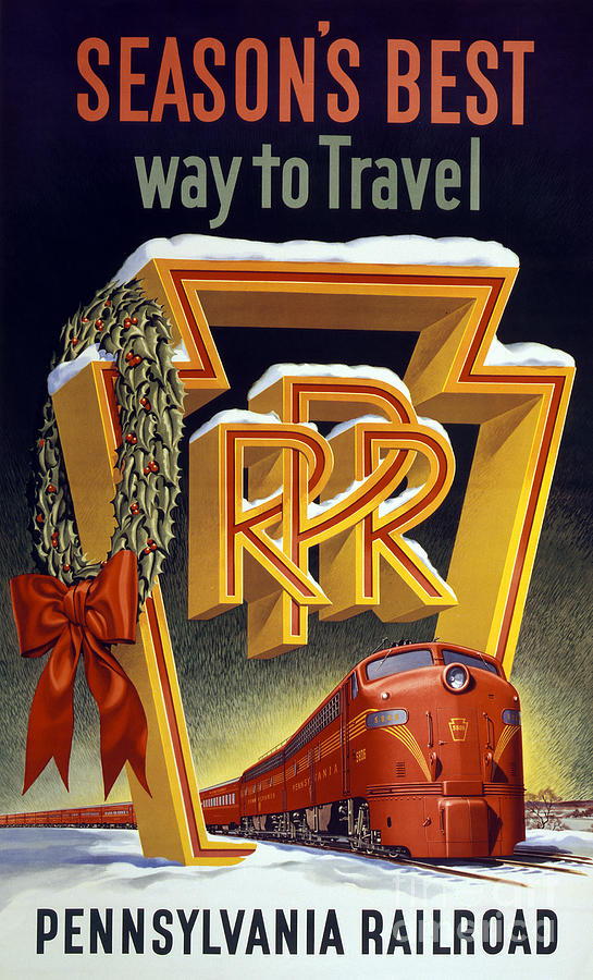 RAILROAD POSTER, c1955 Drawing by Granger