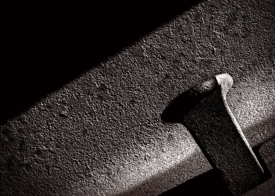 Abstract Photograph - Railroad Spike and Rail by Bob Orsillo