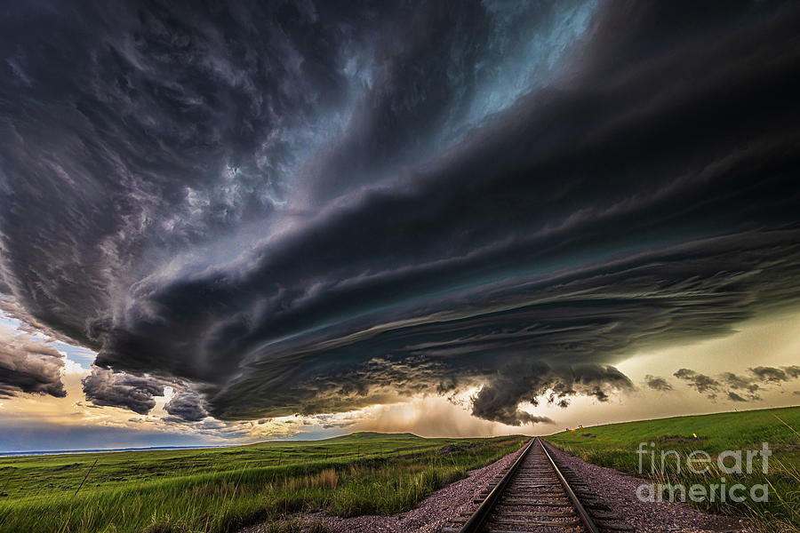 Railroad to tornado Photograph by Inge Johnsson