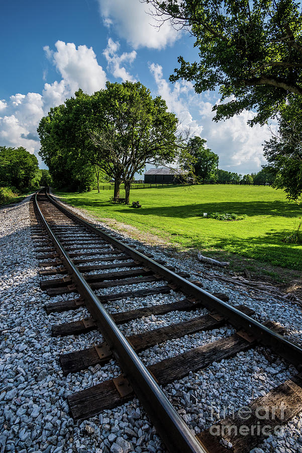 Railroad Track - Kentucky Bluegrass Horse Country  Photograph by Gary Whitton