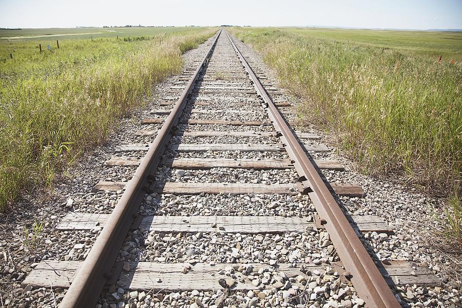 Railroad Tracks in Countryside Photograph by Fancy/Veer/Corbis