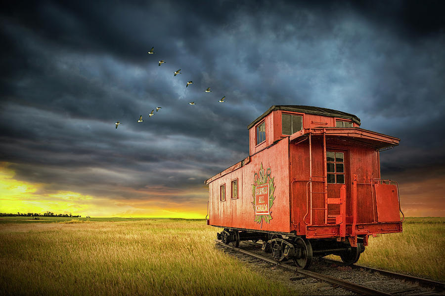 Railroad Train Red Caboose on PEI Photograph by Randall Nyhof
