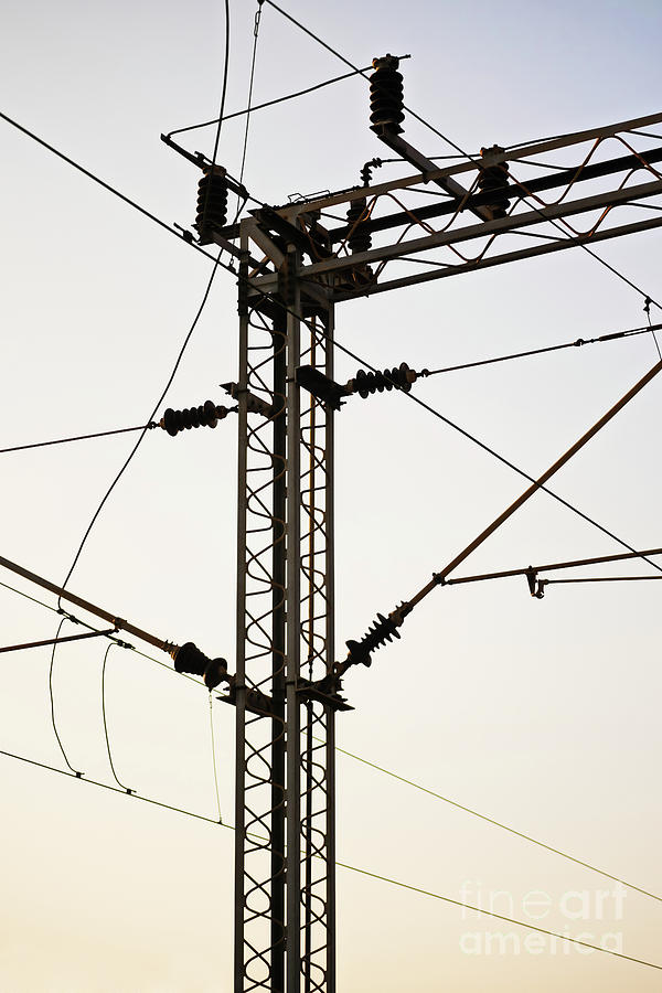 Railroad transmission lines Photograph by Mendelex Photography