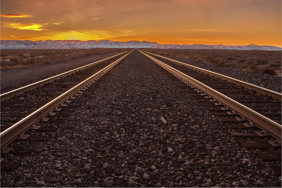 Rails Into the Sunset Photograph by Mike Lee