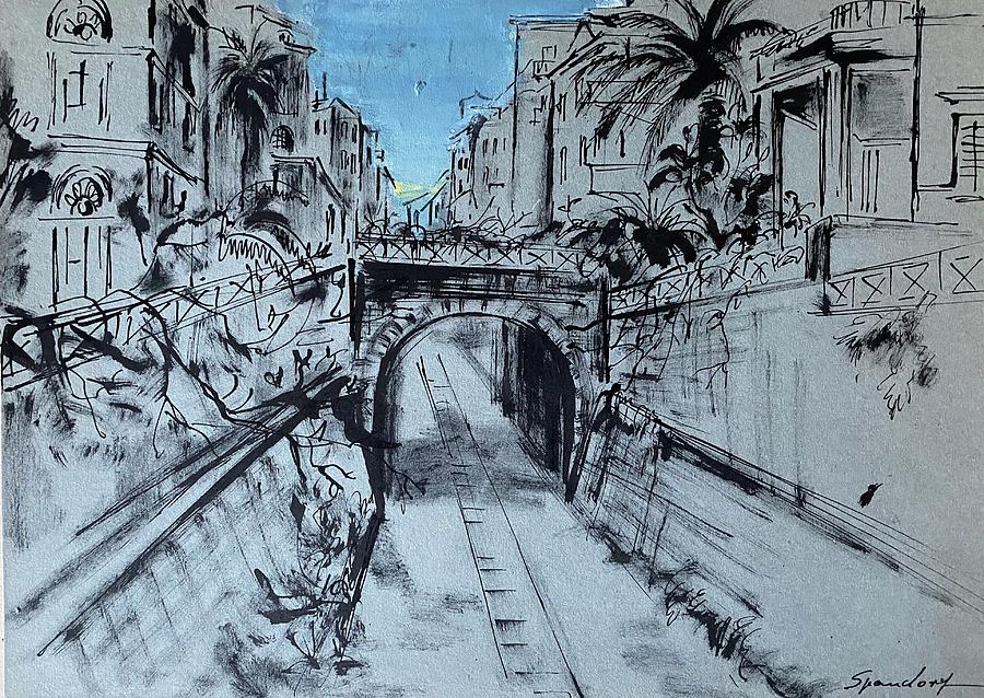 Railway in Palermo  Painting by Lily Spandorf