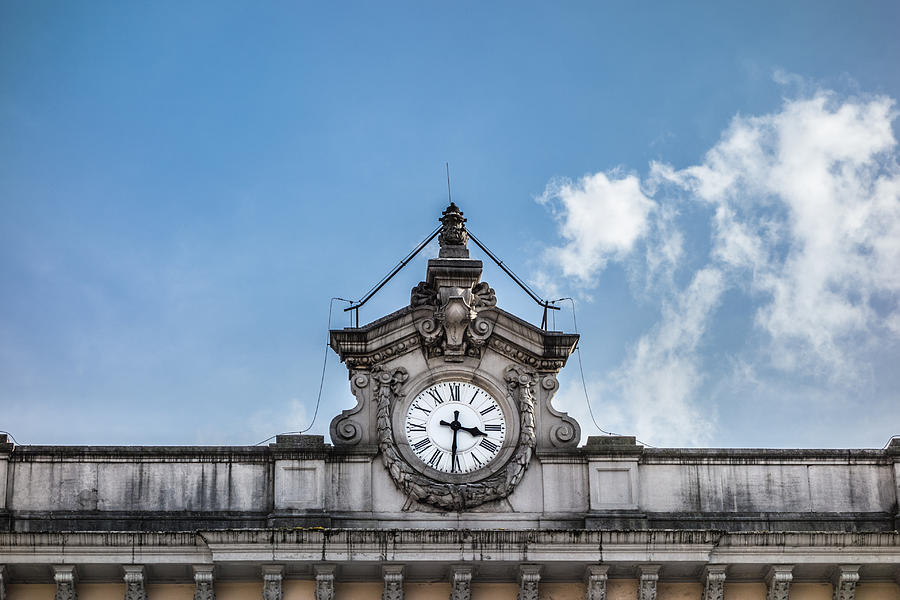 Railway Station Clock Photograph by Porpeller