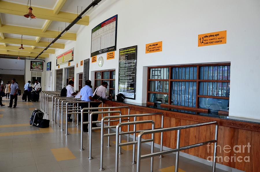 Railway station ticket counters and travelers Jaffna train station Sri Lanka Photograph by Imran Ahmed