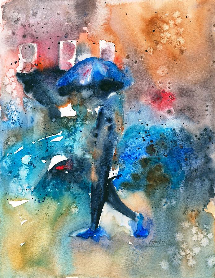 Rain #1 Painting by Hiroko Stumpf