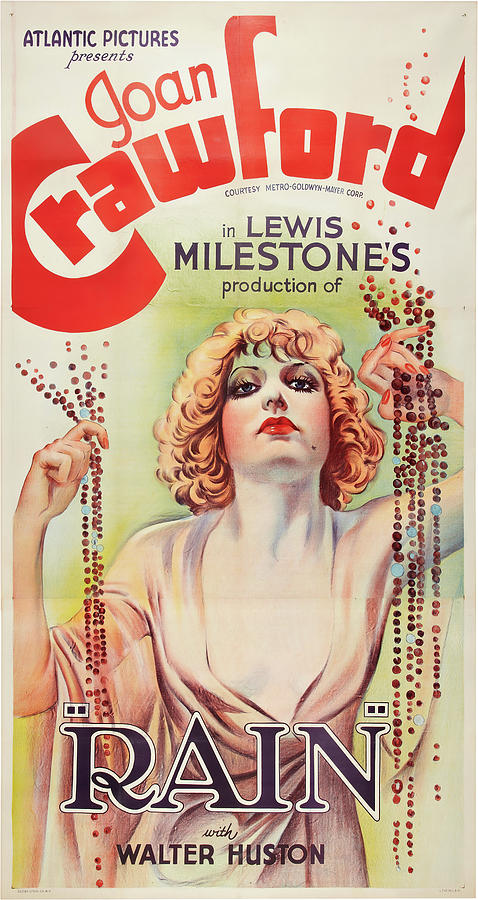 Joan Crawford Mixed Media - Rain, 1932 by Movie World Posters