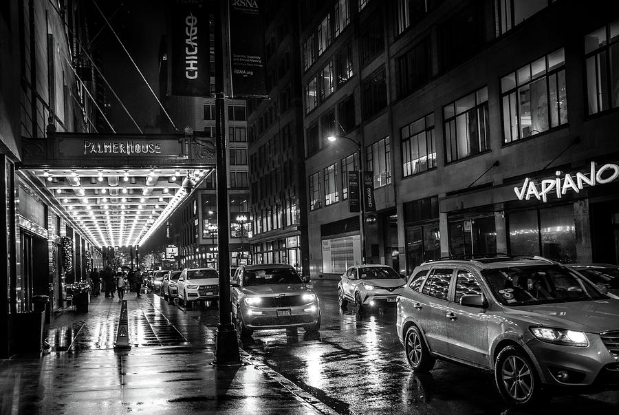Rain At Palmer House In Black and White Photograph by Greg and Chrystal Mimbs