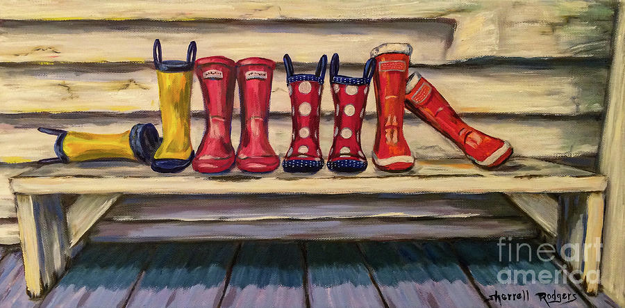 Rain Boots II Painting by Sherrell Rodgers