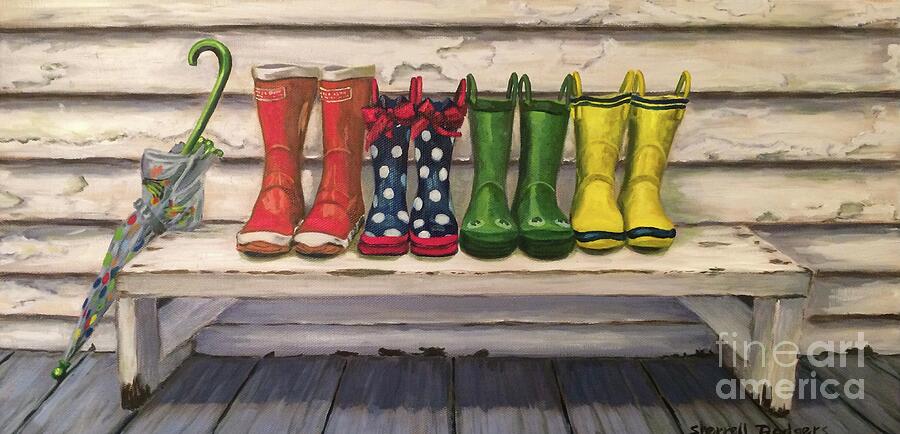 Rain Boots Painting by Sherrell Rodgers