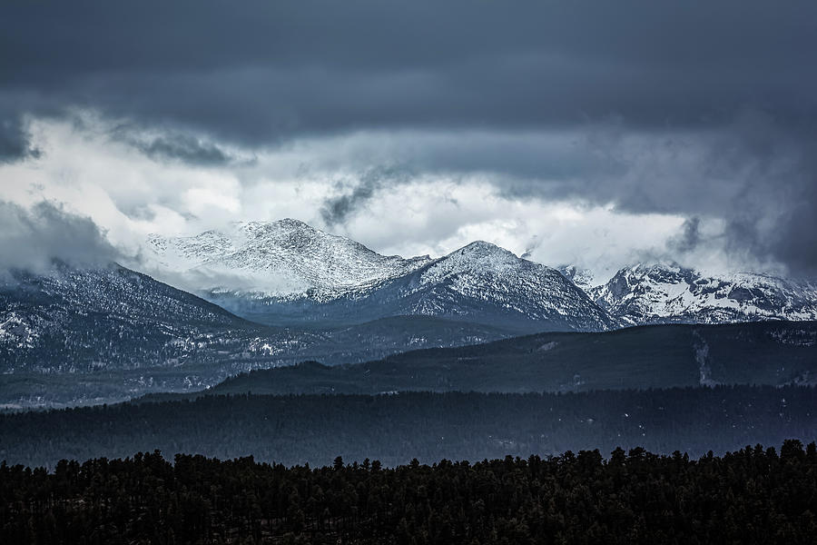 Rain Clouds Over Mountains at Rocky Mountain National Park Photograph by Jeanette Fellows