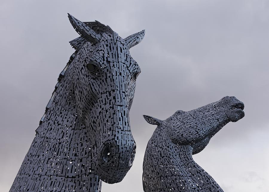 Rain Clouds over the Kelpies Photograph by Stephen Taylor