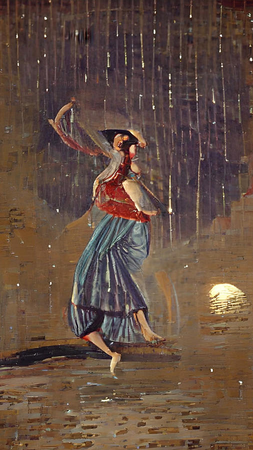 Rain Dancer Moon Reflection Digital Art by Vennie Kocsis