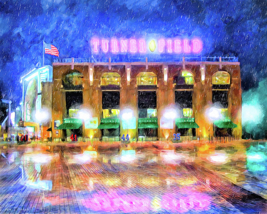 Atlanta Painting - Rain Delay - The Ted by Mark Tisdale
