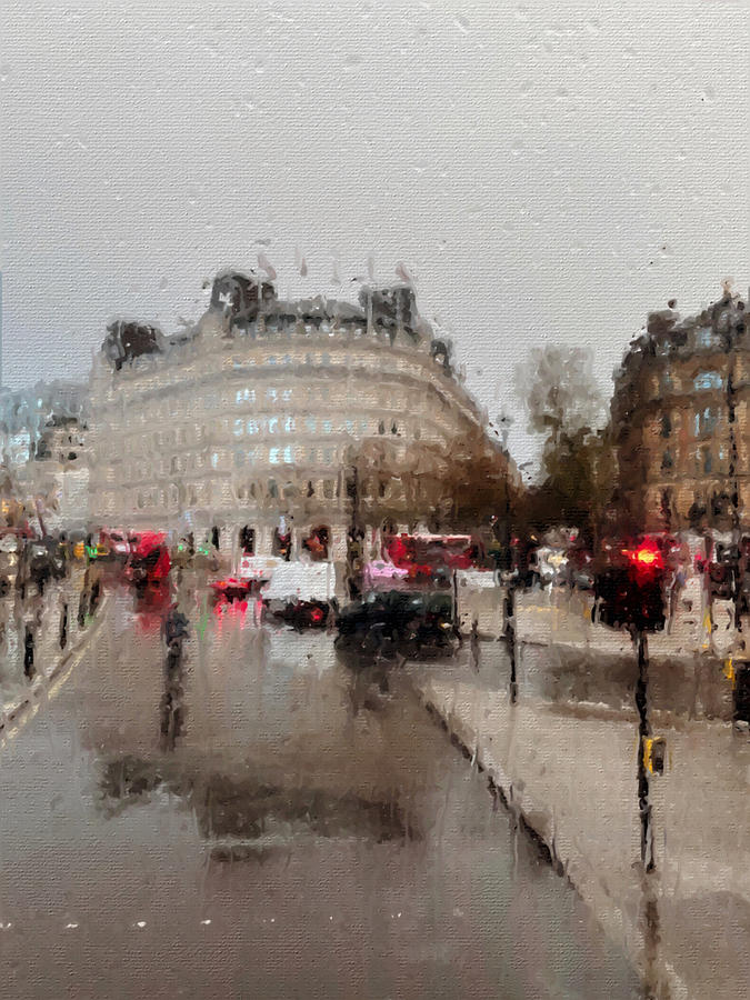 Rain Drops Paris Painting by Tony Rubino