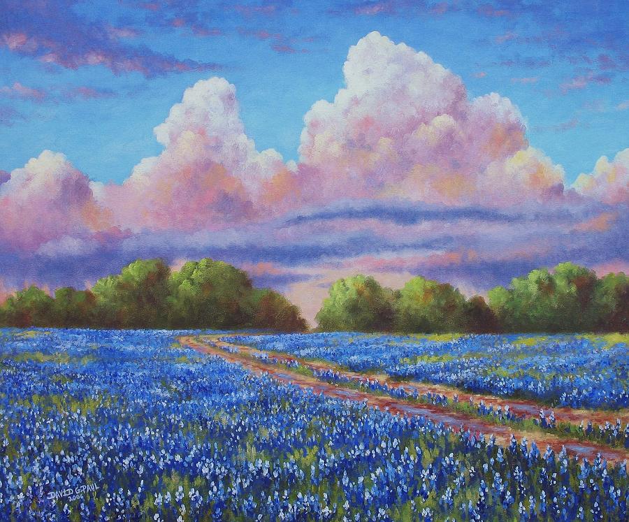 Rain For The Bluebonnets Painting by David G Paul