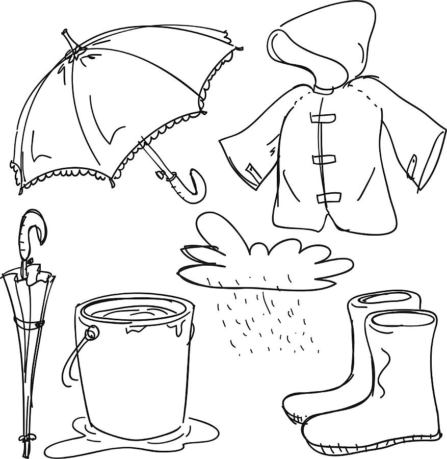Rain gear collection Drawing by LokFung