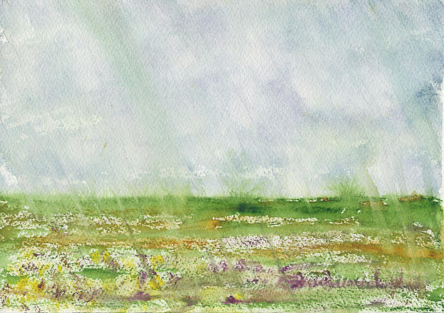 Spring Painting - Rain on Me South Carolina Field Series by Elizabeth Reich