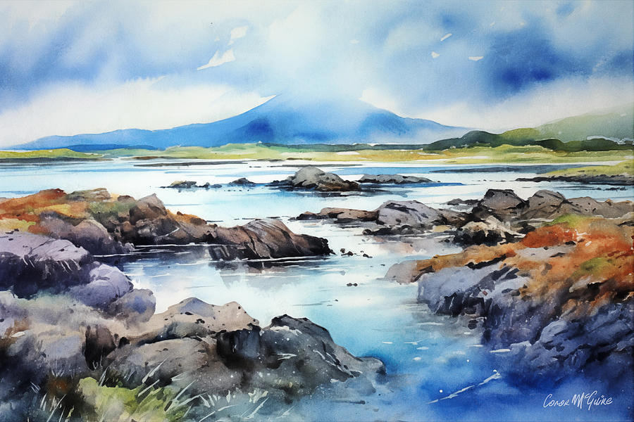 Sheep Grazing Painting - Rain Over Nephin, County Mayo by Conor McGuire