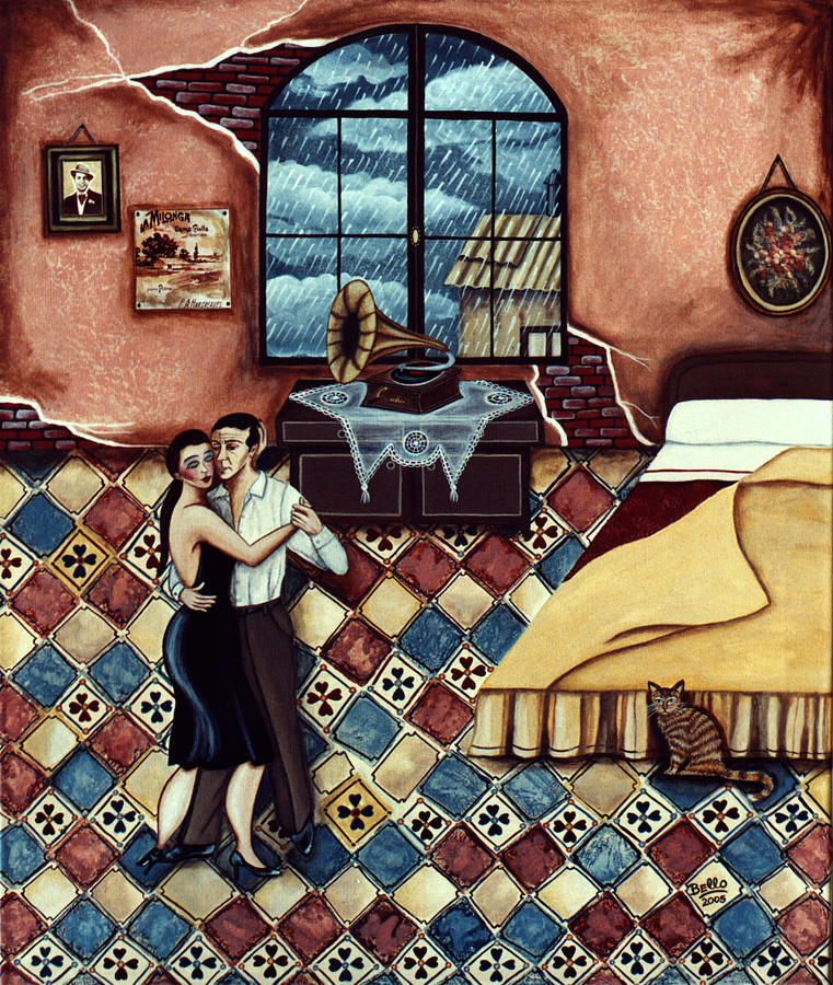 Rain, Romance and Tangos Painting by Graciela Bello