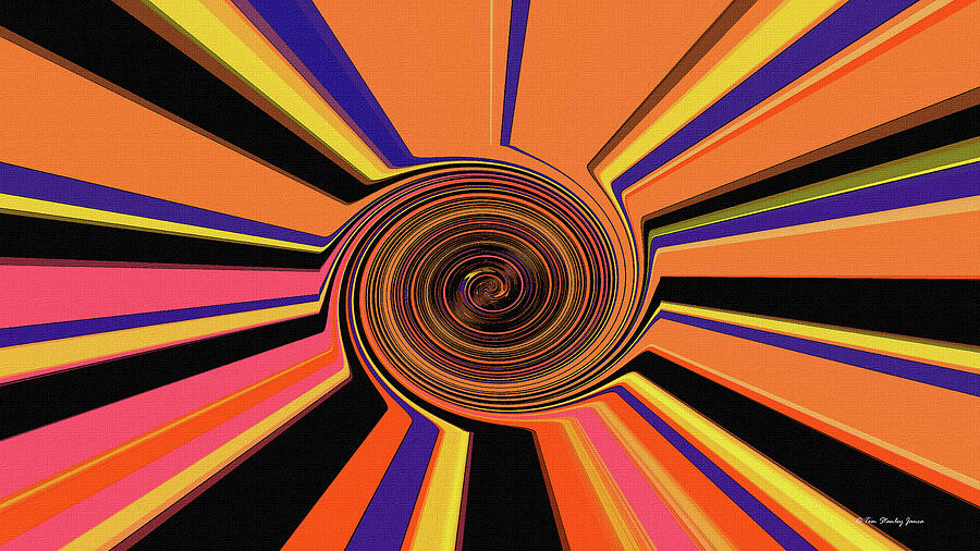 Rainbow Abstract Radiating Digital Art by Tom Janca
